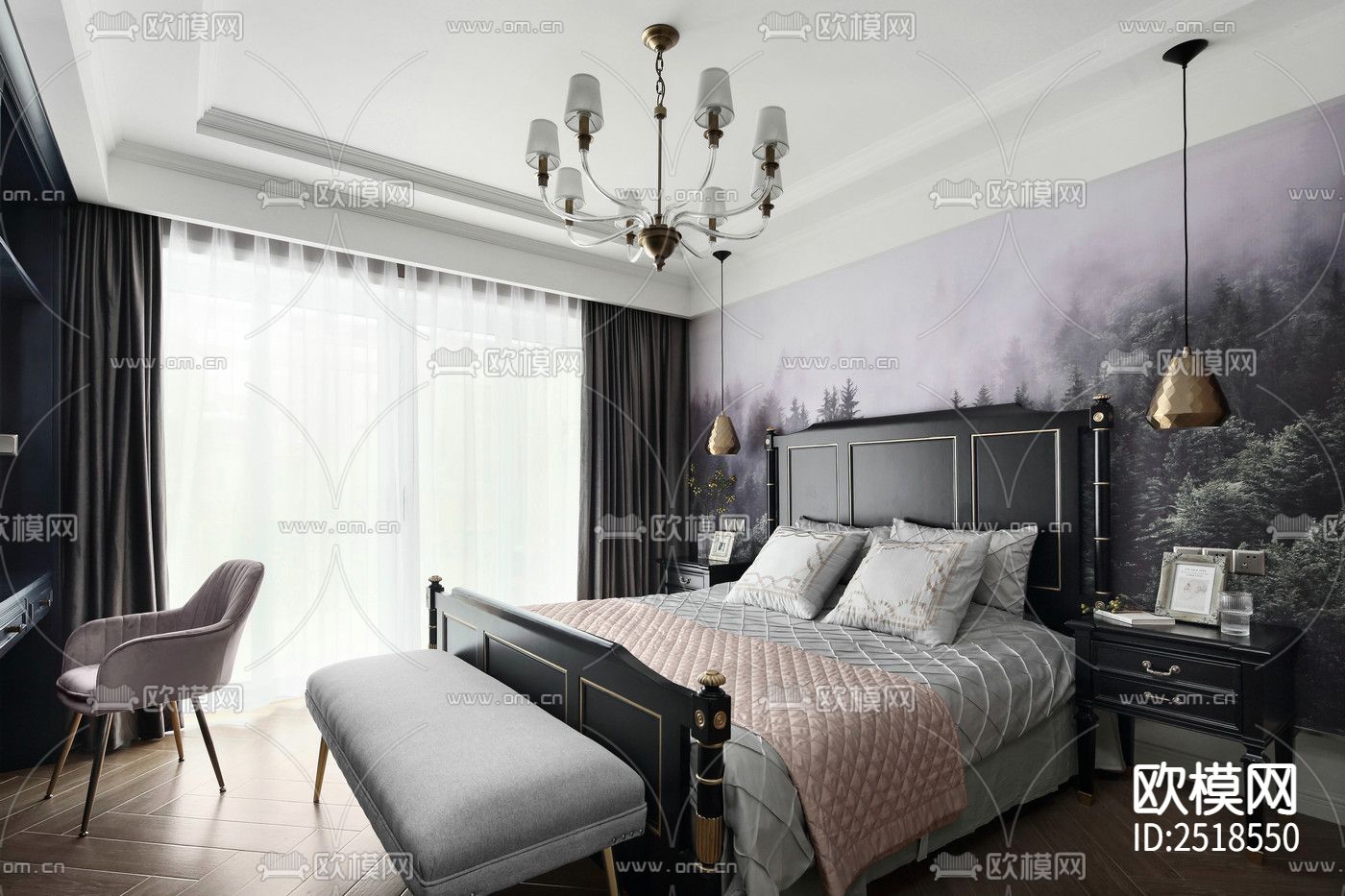 平层CAD施工图下载（渲染图3）