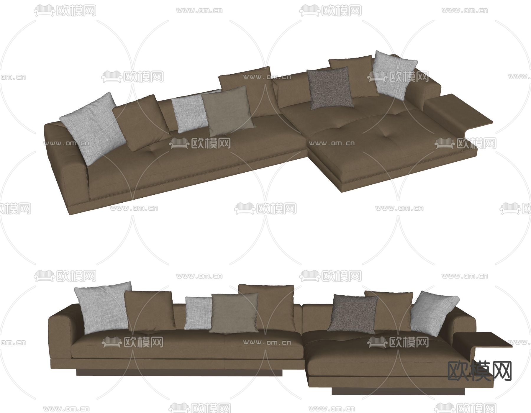 Flexform 现代转角沙发su模型下载（渲染图2）