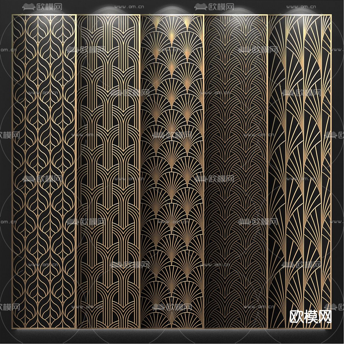 金属屏风 隔断su模型下载（渲染图1）