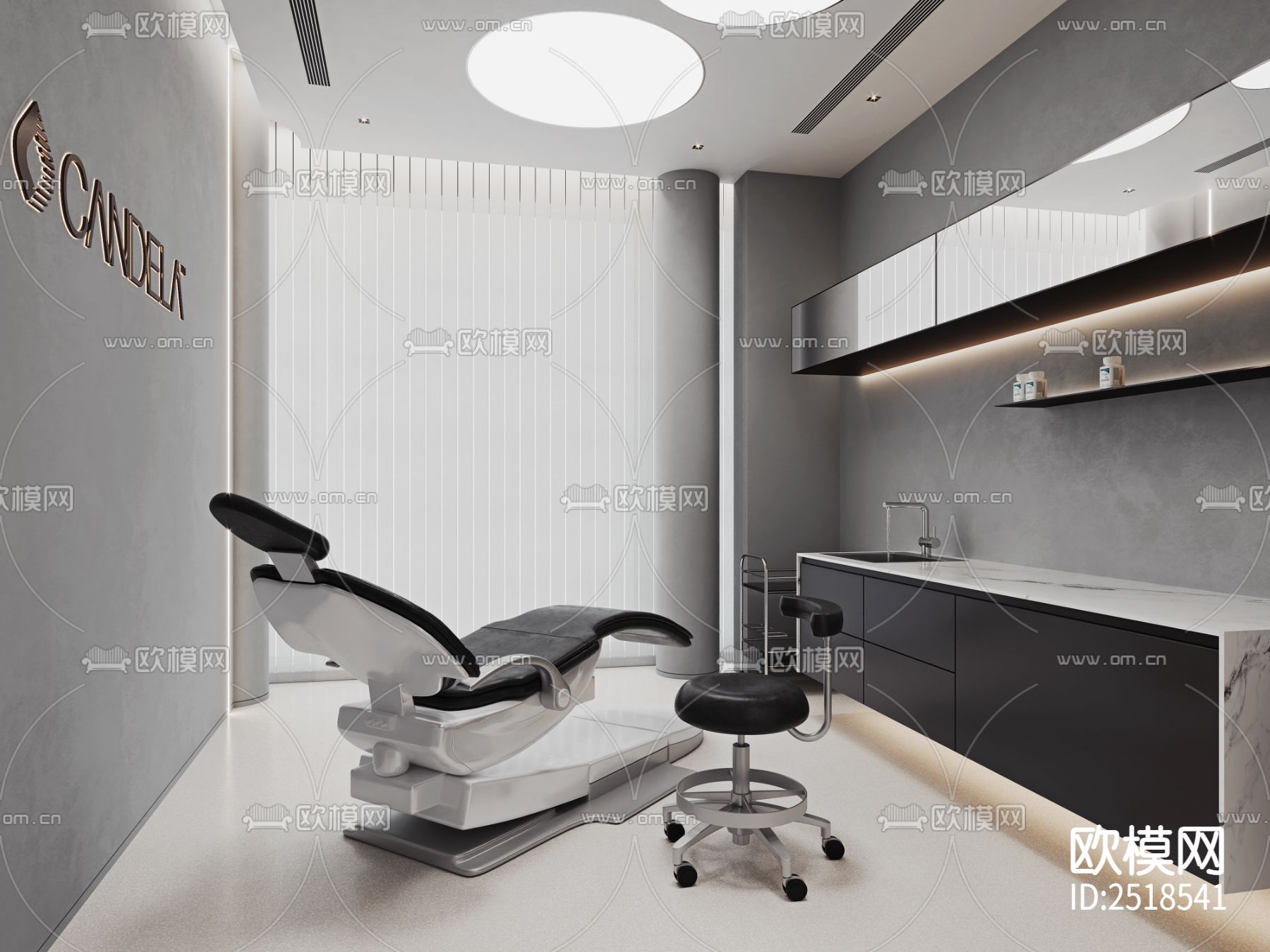 医疗美容院CAD施工图下载（渲染图10）