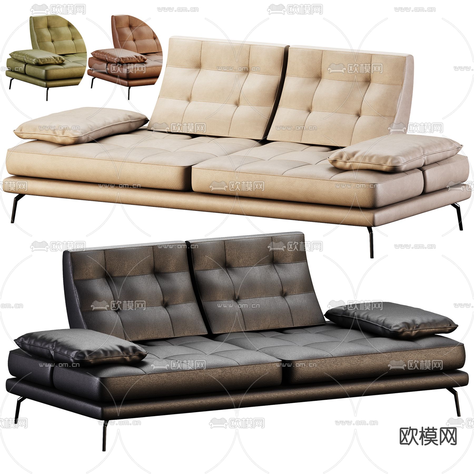 Sofa BUCCI Art 308 双人沙发3d模型下载