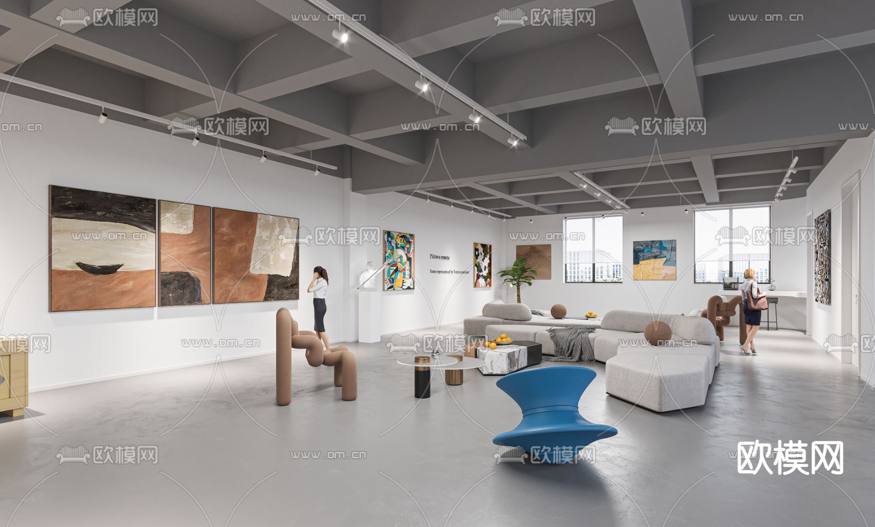 画展 展厅3d模型下载（渲染图5）