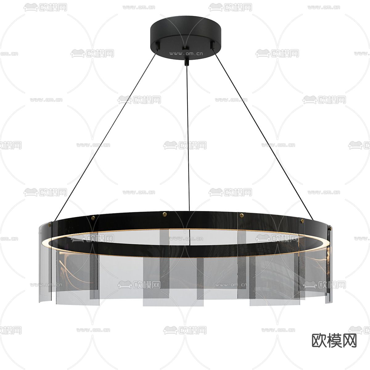 现代金属吊灯su模型下载（渲染图1）