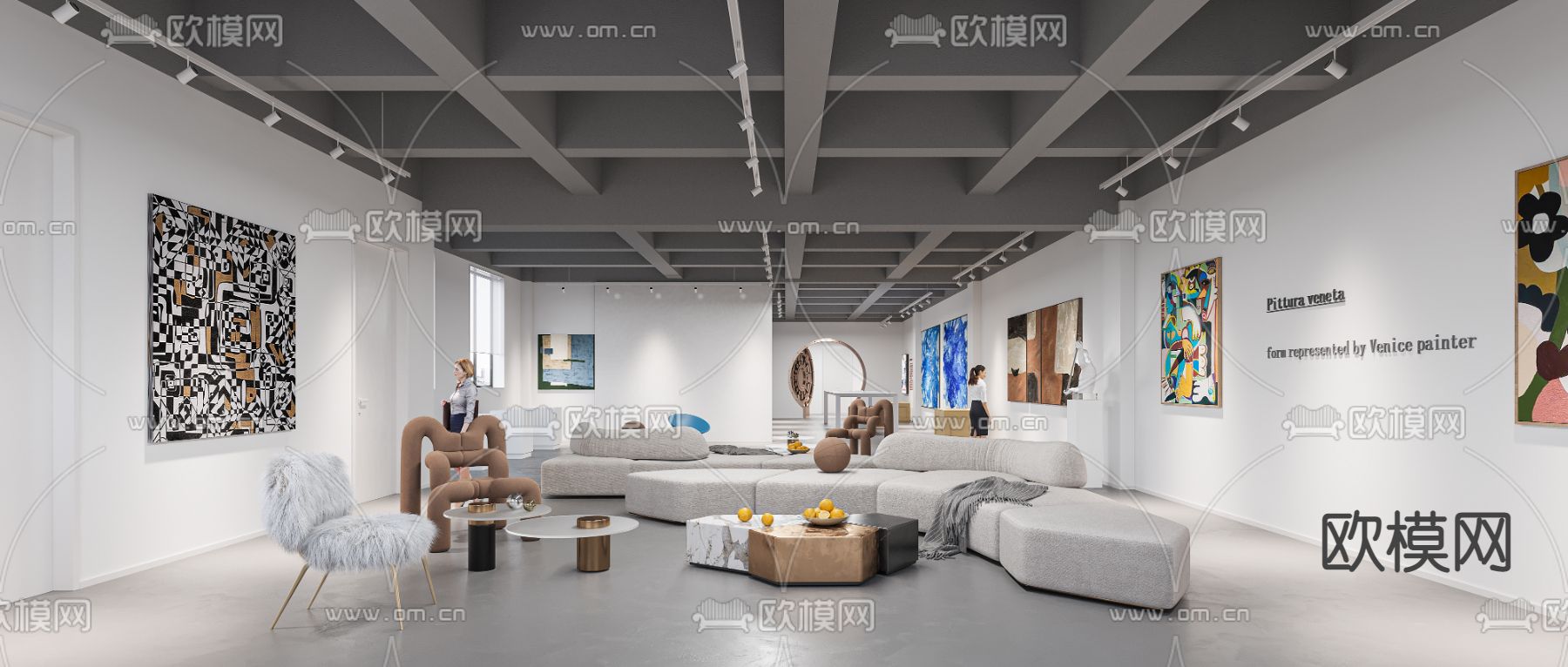 画展 展厅3d模型下载（渲染图4）