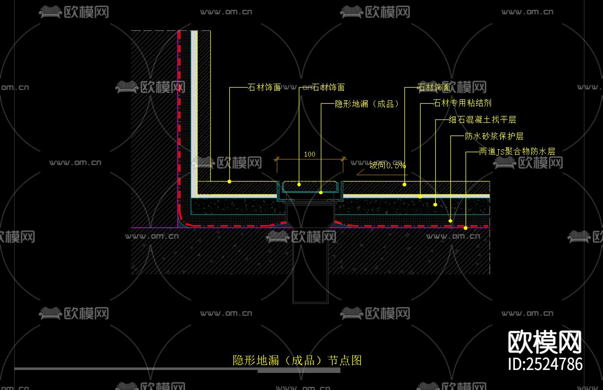常规通用剖面节点大样大全cad图库下载（渲染图5）