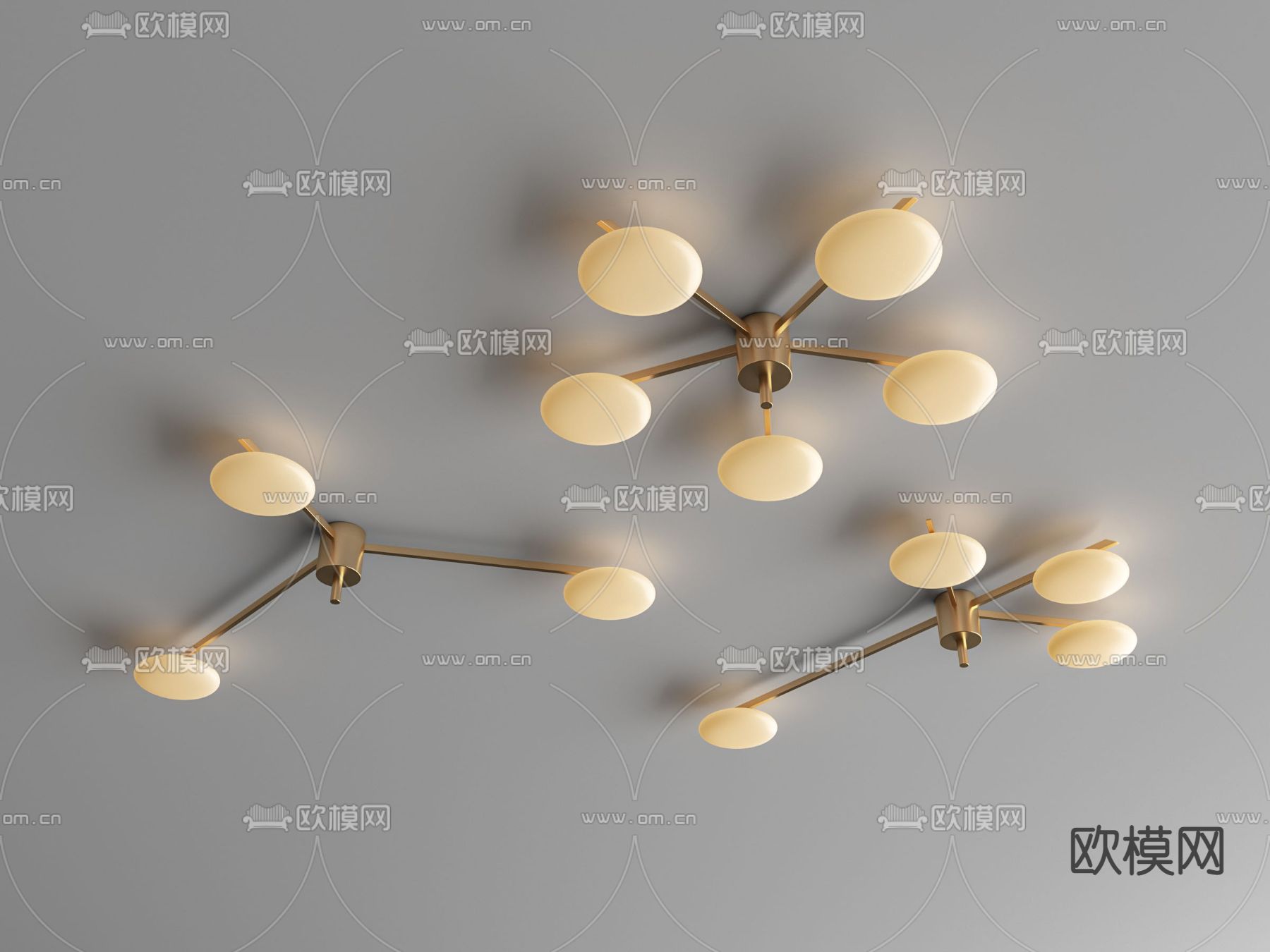 轻奢吸顶灯3d模型下载