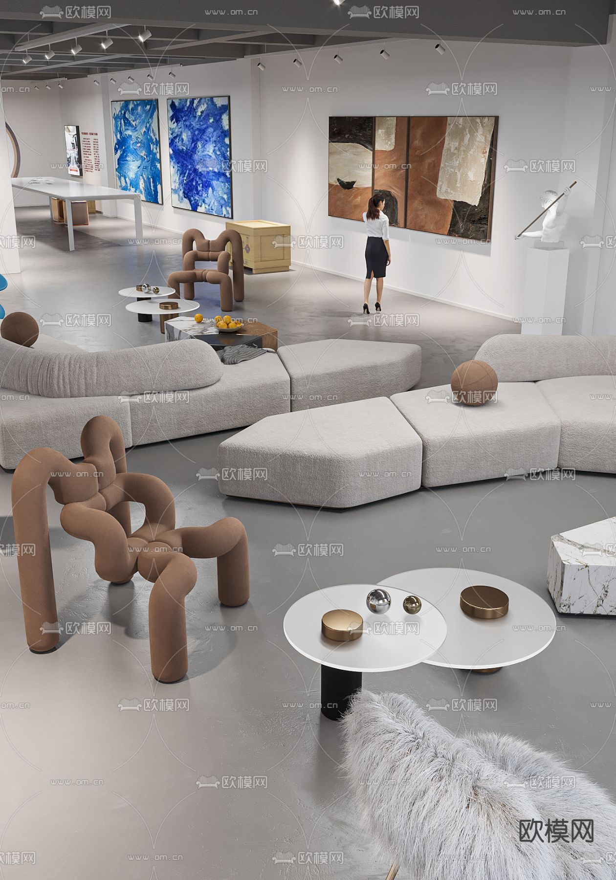 画展 展厅3d模型下载（渲染图3）