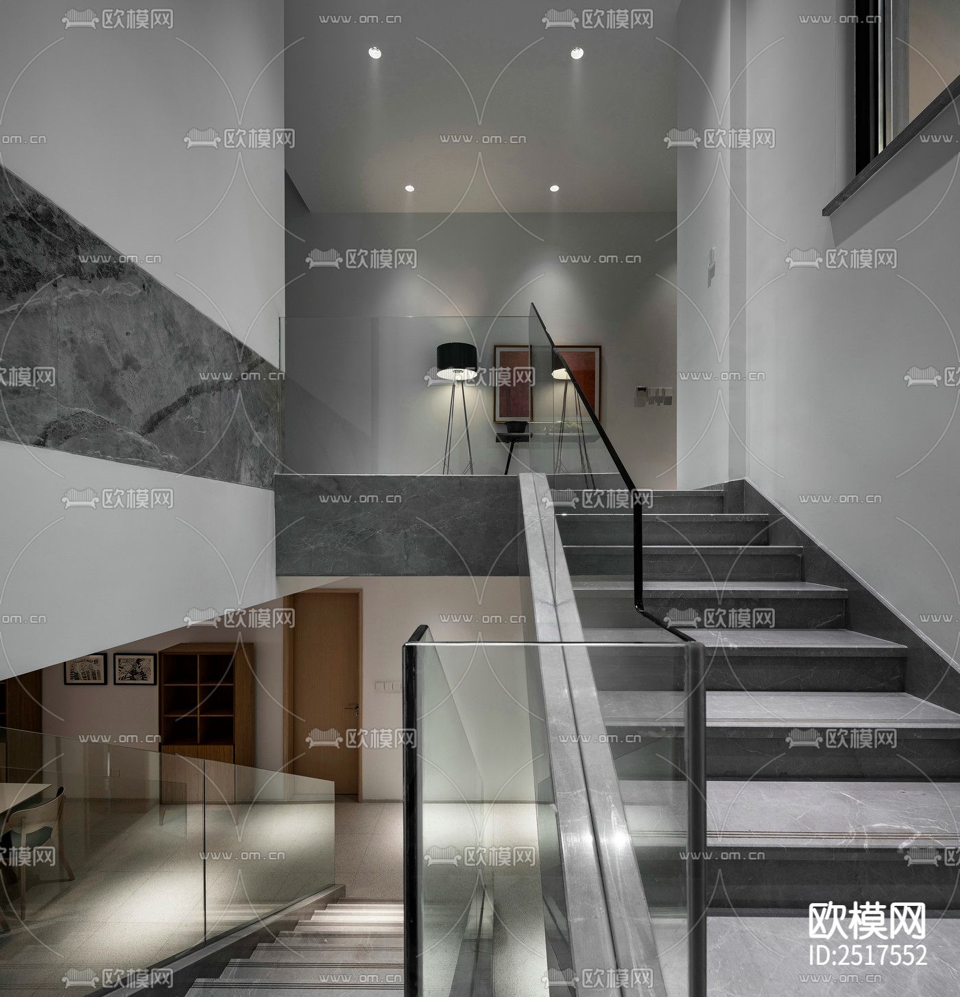 现代楼梯节点大样下载（渲染图5）