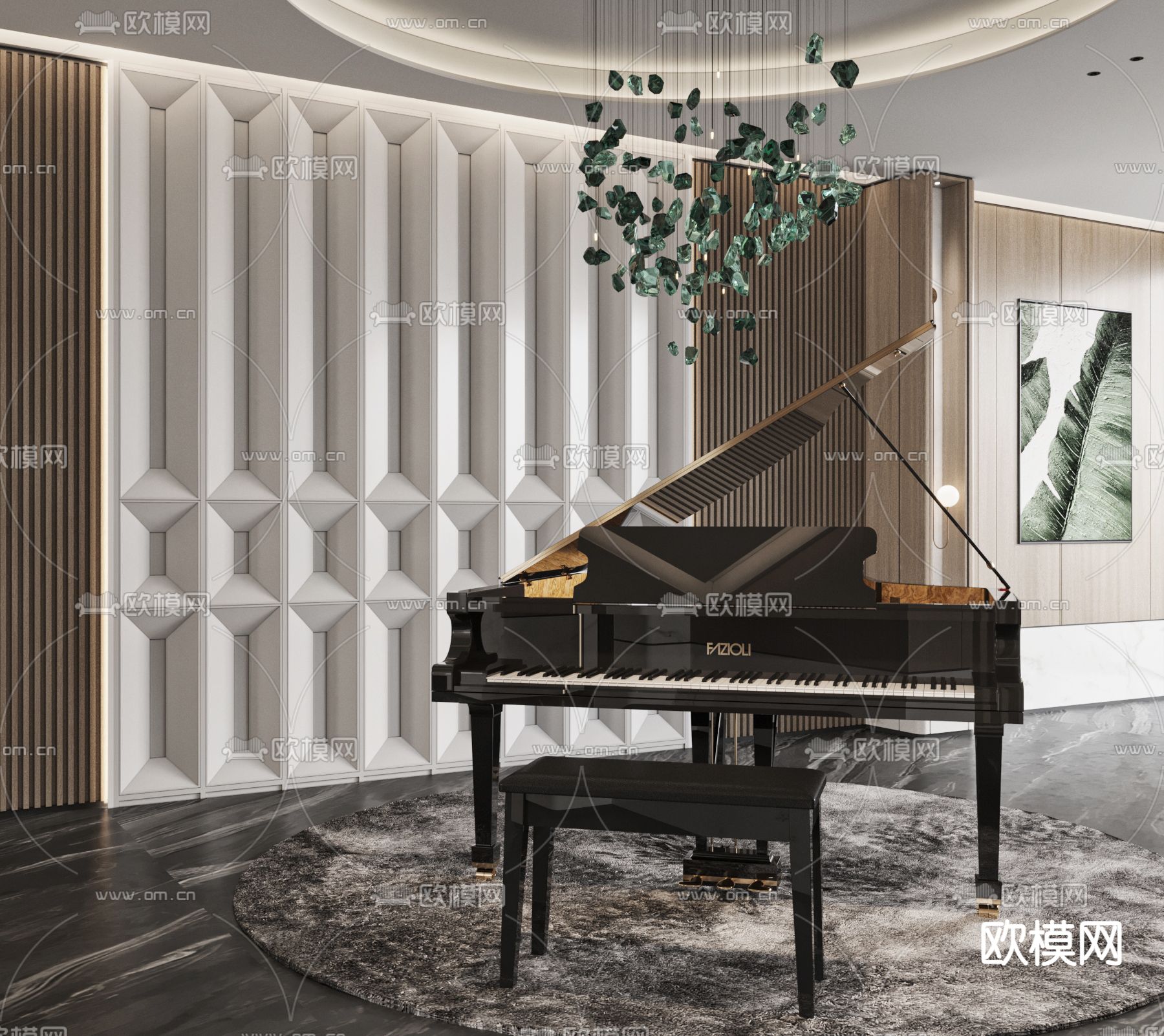 钢琴 三角钢琴3d模型下载