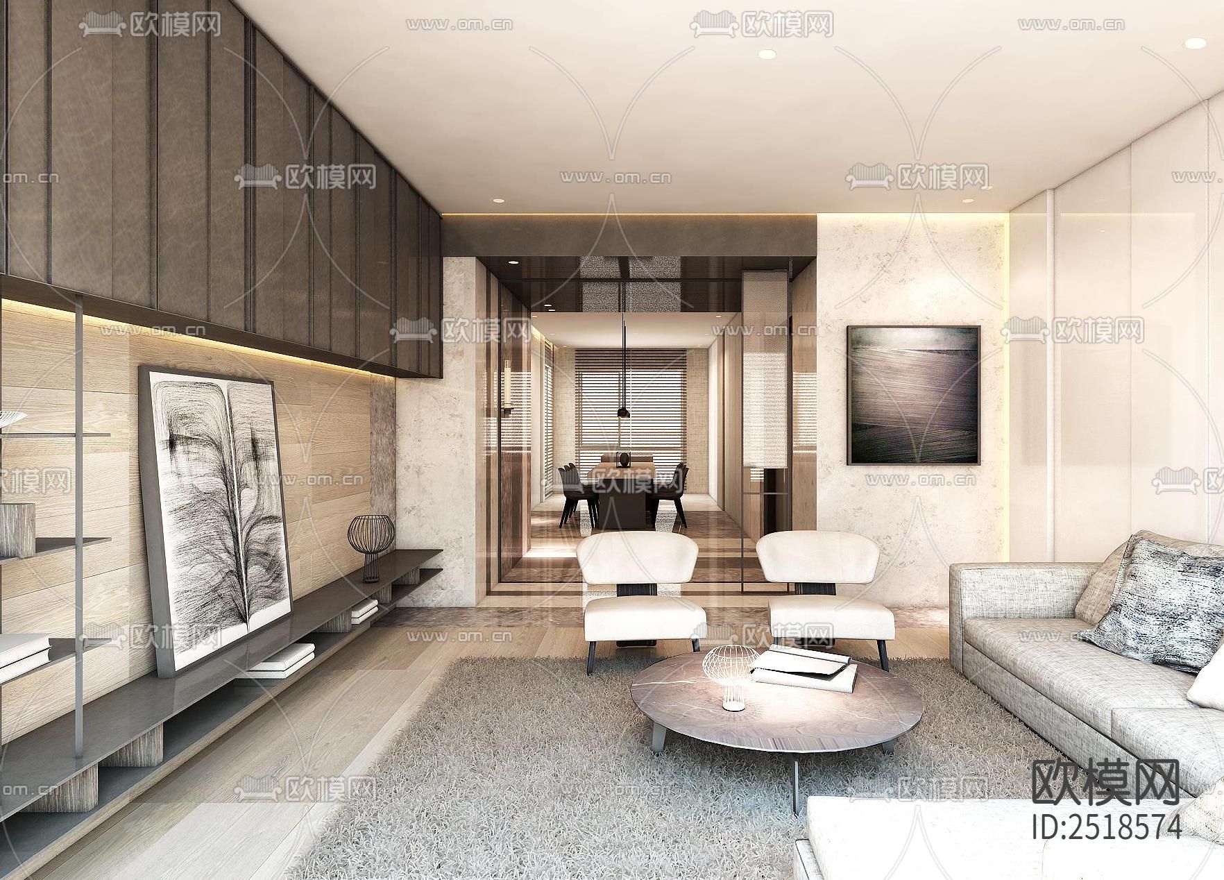 平层CAD施工图下载（渲染图2）