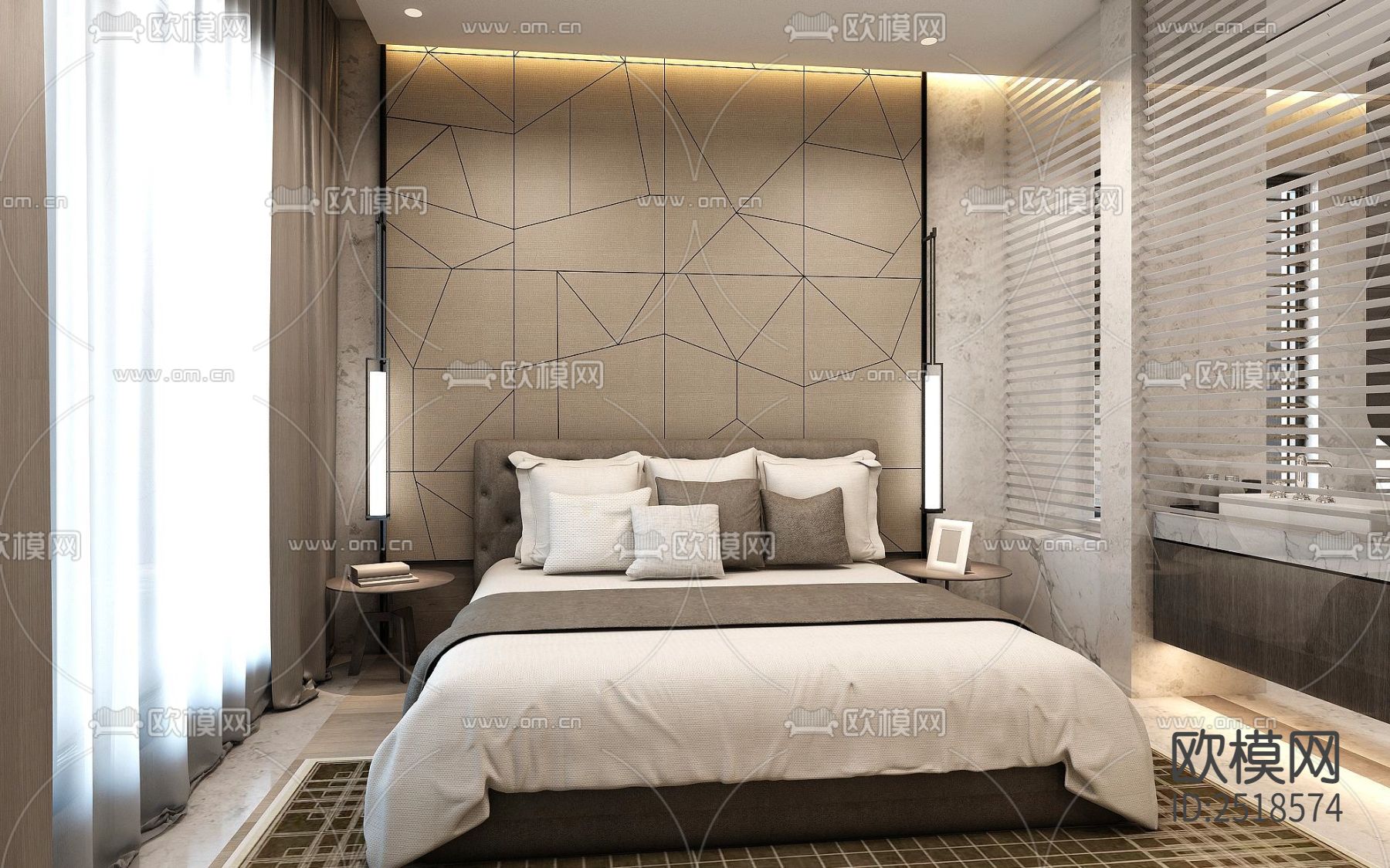 平层CAD施工图下载（渲染图3）