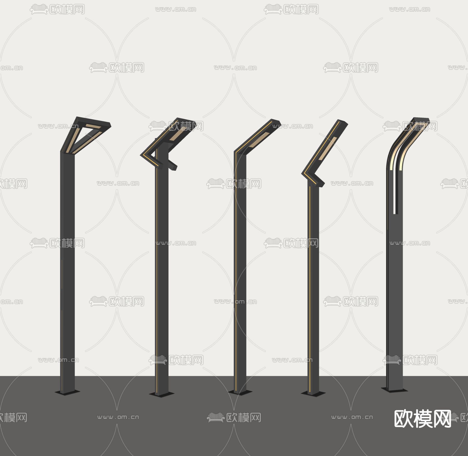现代户外草坪灯  路灯su模型下载（渲染图2）