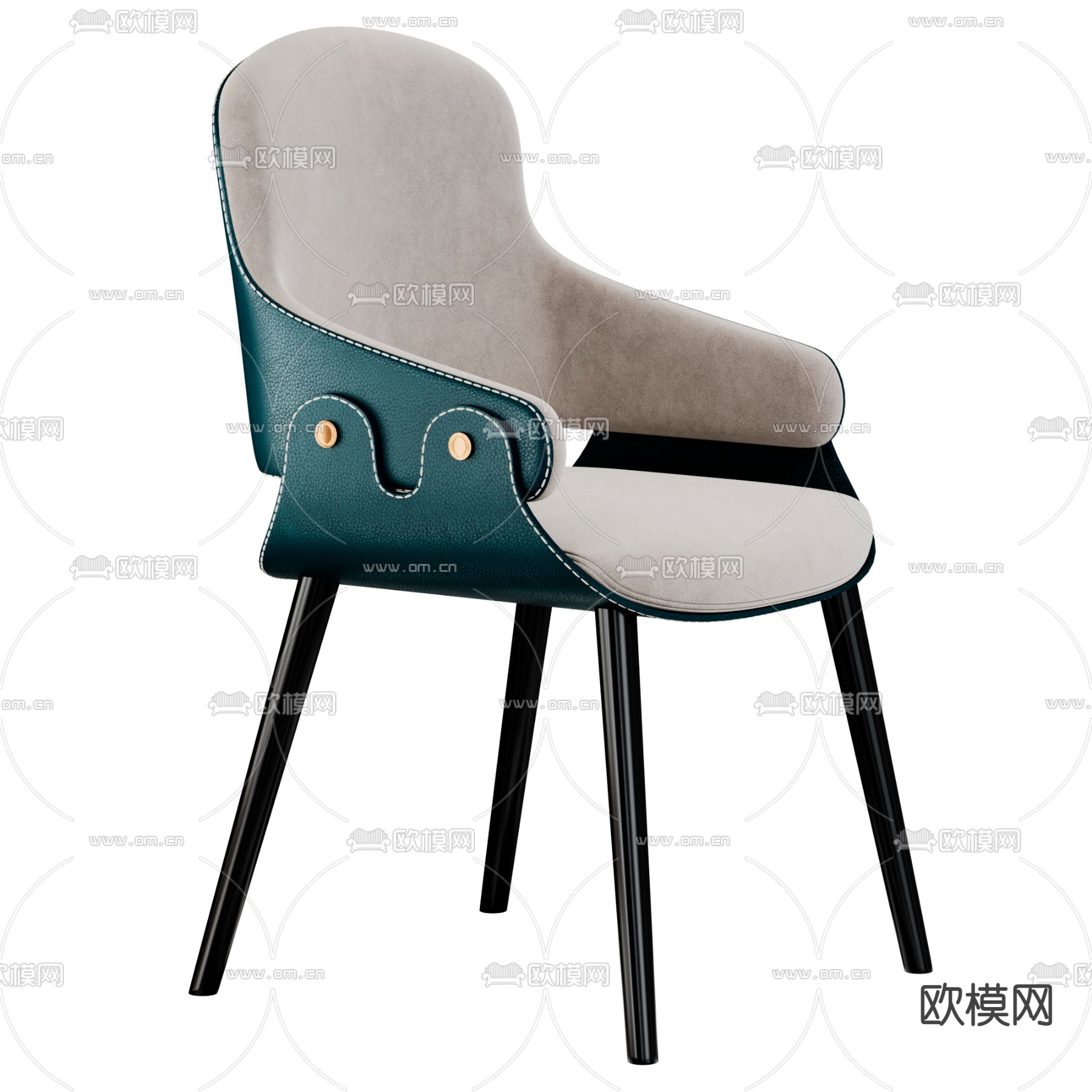 单椅子 餐椅3d模型下载（渲染图6）