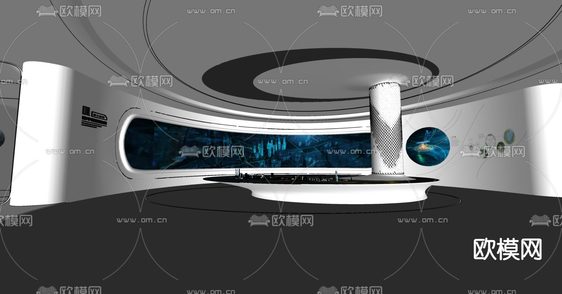 现代科技展厅su模型