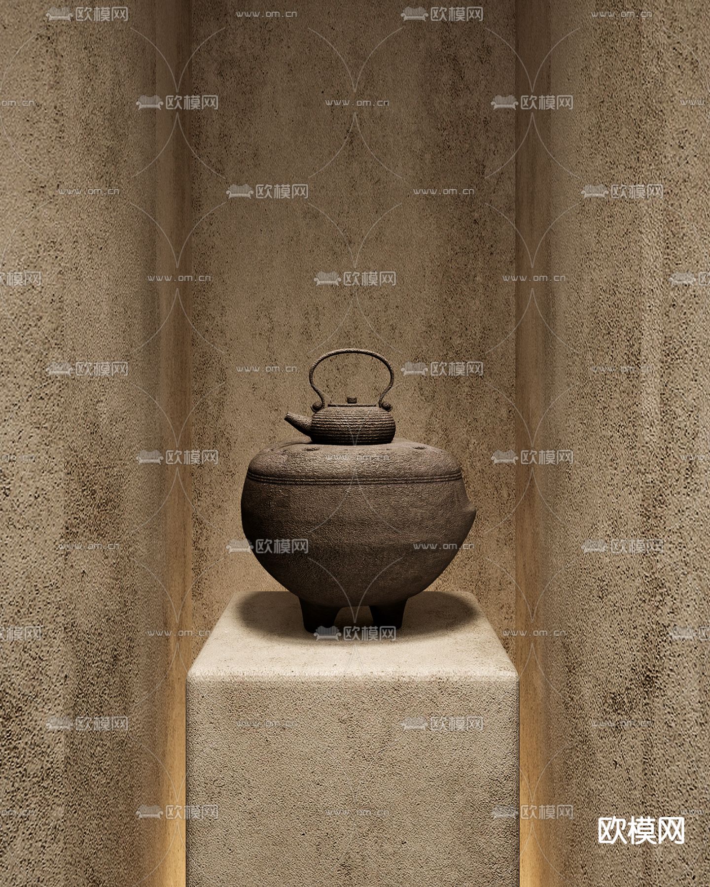 中式陶罐 茶壶3d模型下载