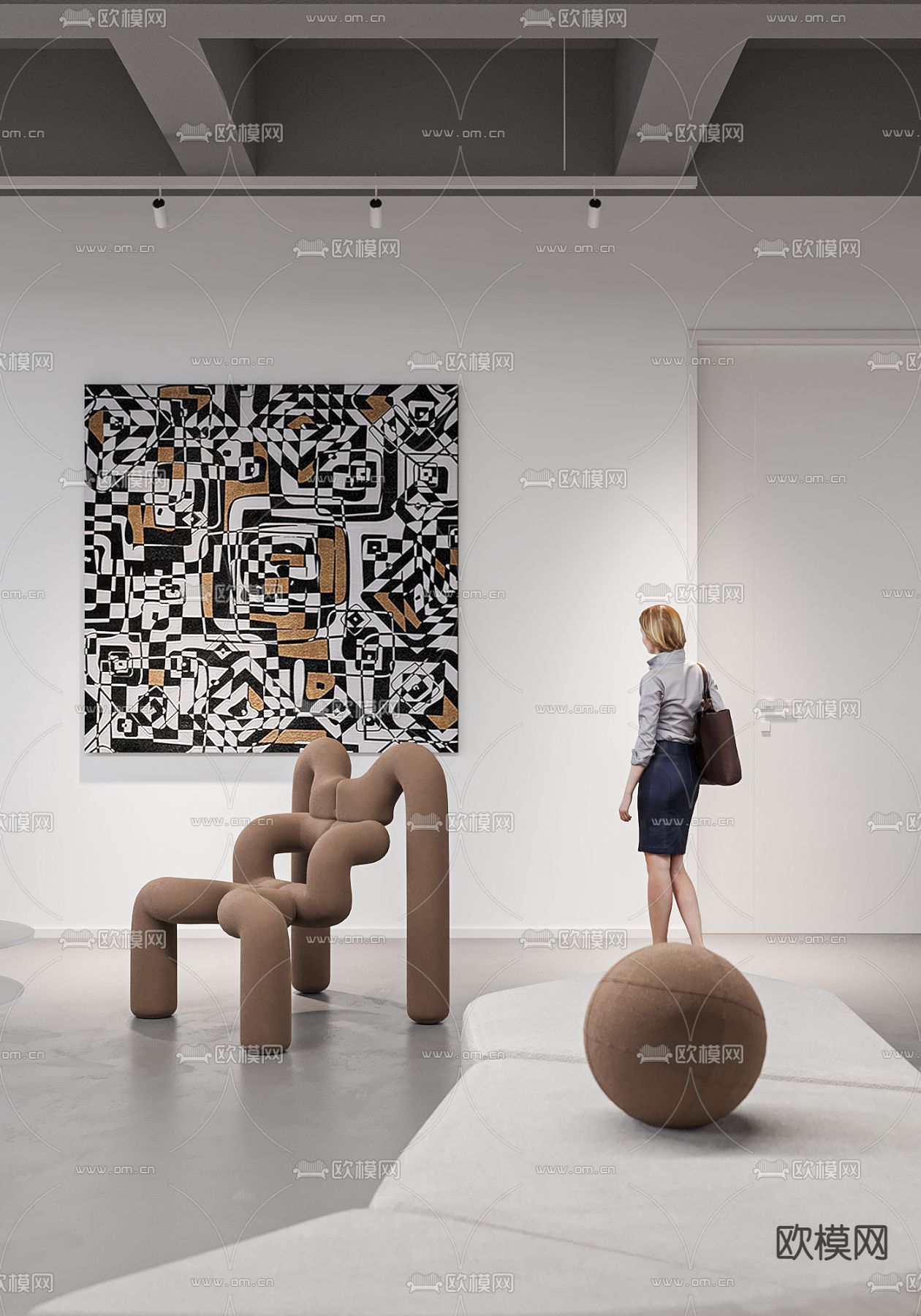 画展 展厅3d模型下载（渲染图2）