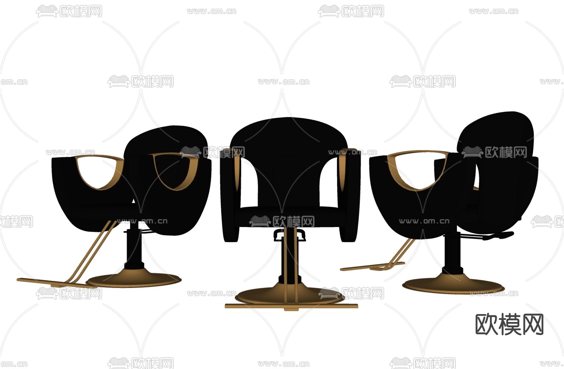 剪发椅子 理发椅su模型下载（渲染图2）