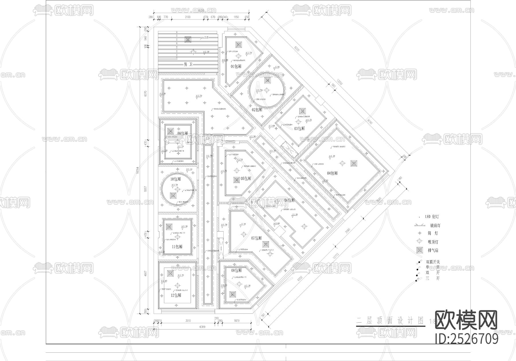 朝阳佳苑棋牌室CAD施工图下载（渲染图2）