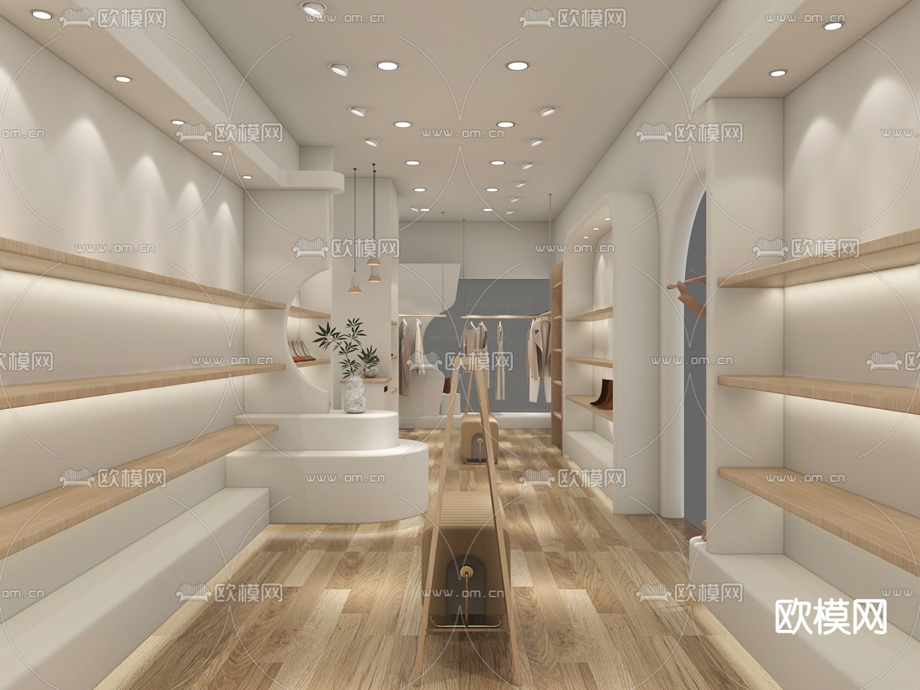 侘寂风服装店su模型