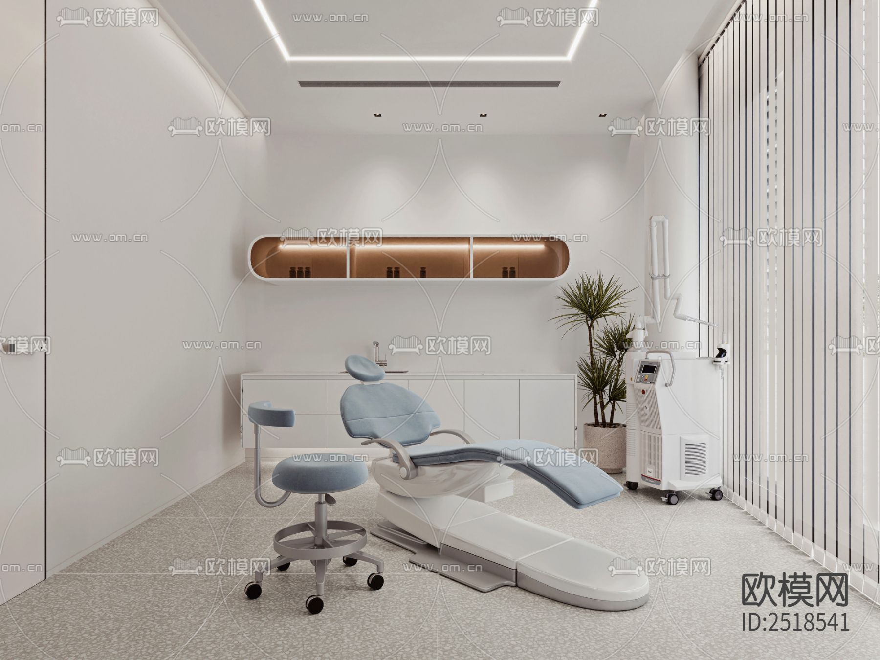 医疗美容院CAD施工图下载（渲染图7）