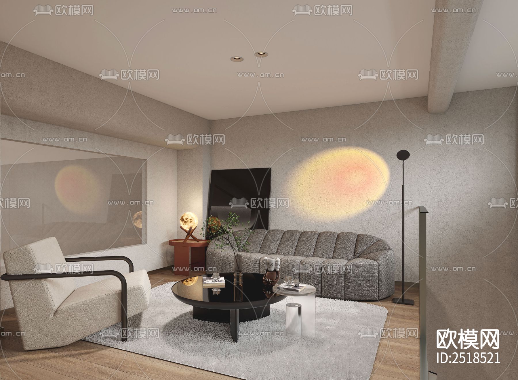 阿尔法咖啡店CAD施工图下载（渲染图4）