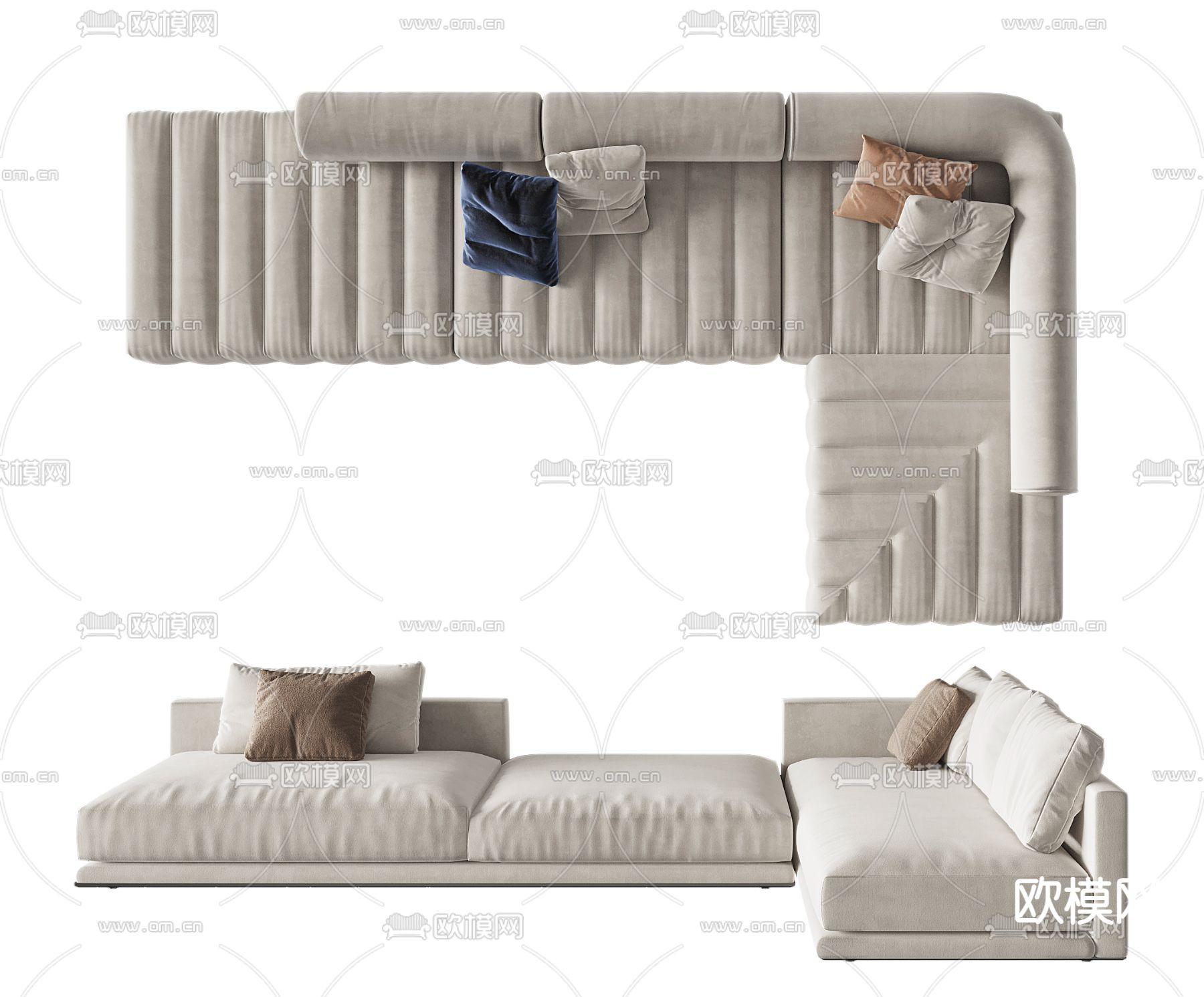 Arflex 多人沙发su模型下载（渲染图1）