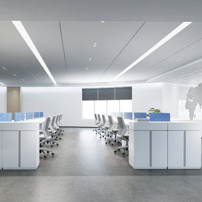  敞开式办公室 办公区su模型 