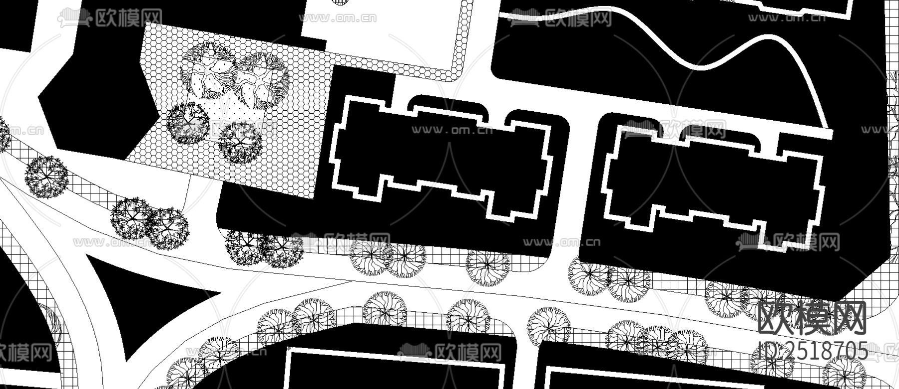 杨凌高科居住小区总规划图CAD施工图下载（渲染图3）