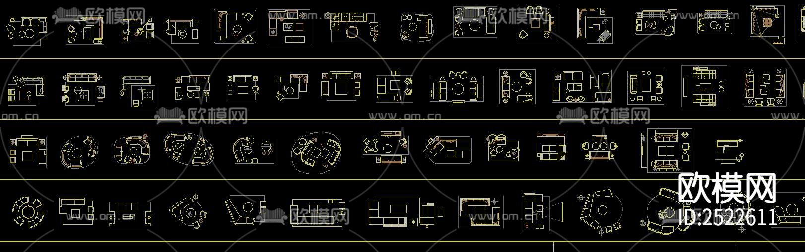 CAD高端定制平面图块CAD施工图下载