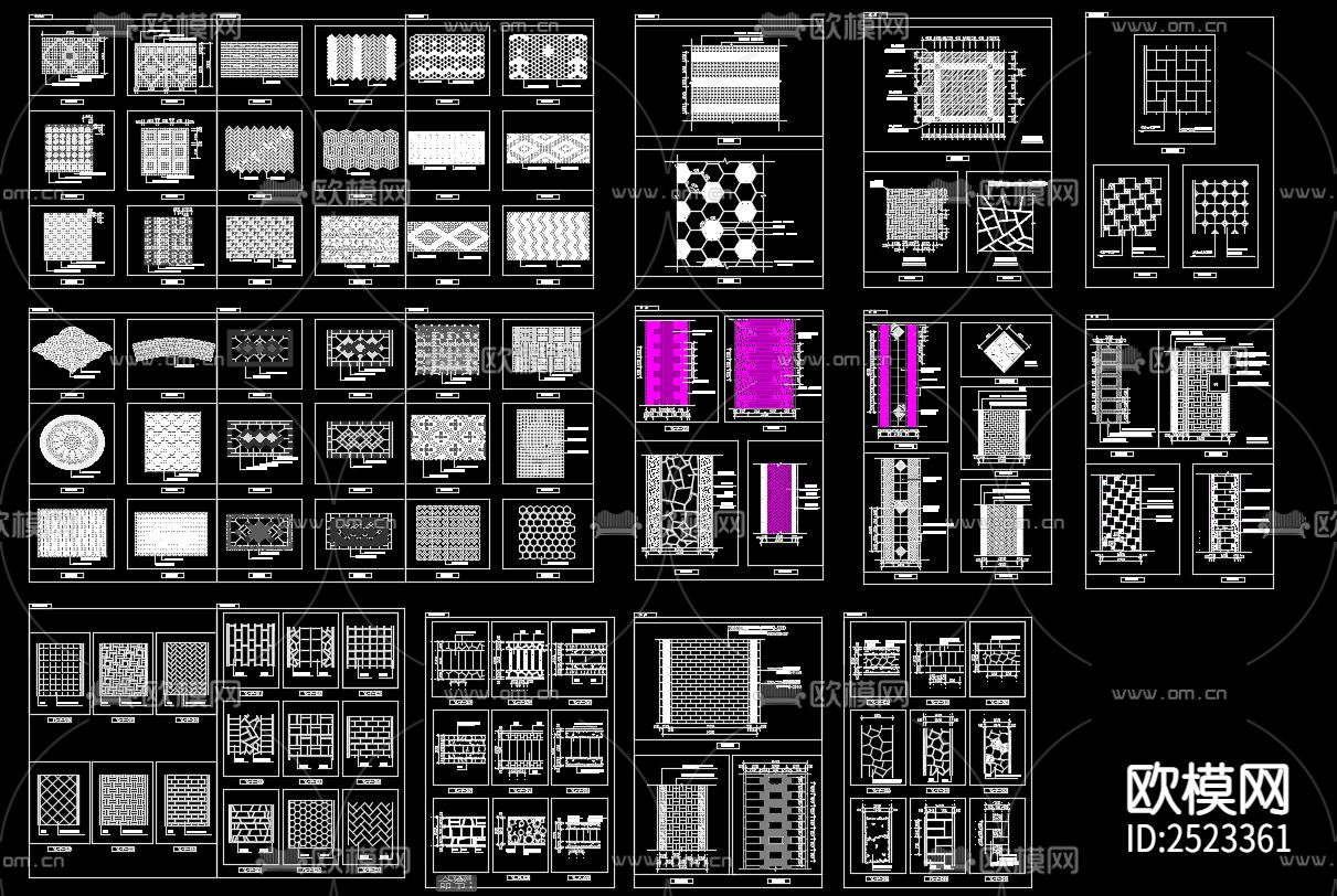 铺装样式CAD施工图下载（渲染图4）