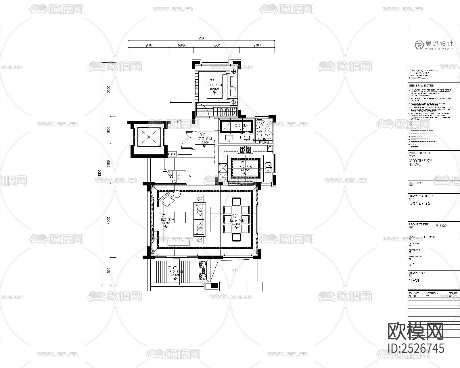 欧式家装大平层CAD施工图下载（渲染图1）