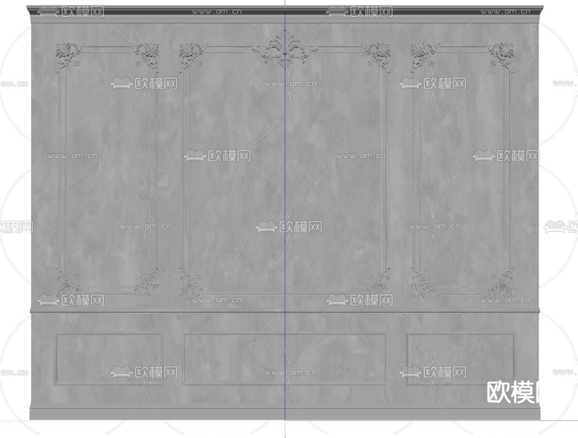 简欧雕花石膏线su模型下载（渲染图2）