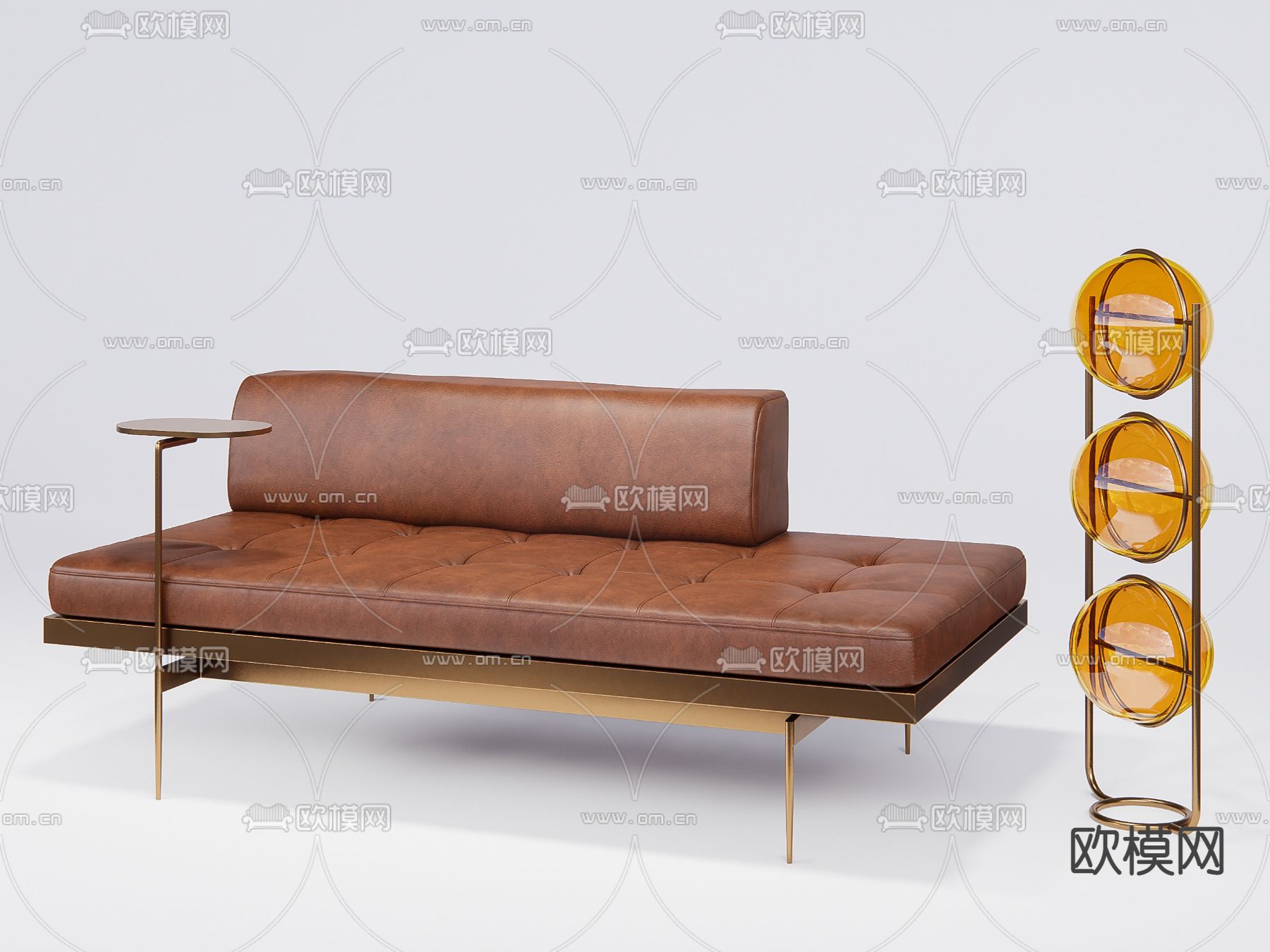 现代休闲沙发su模型下载（渲染图1）