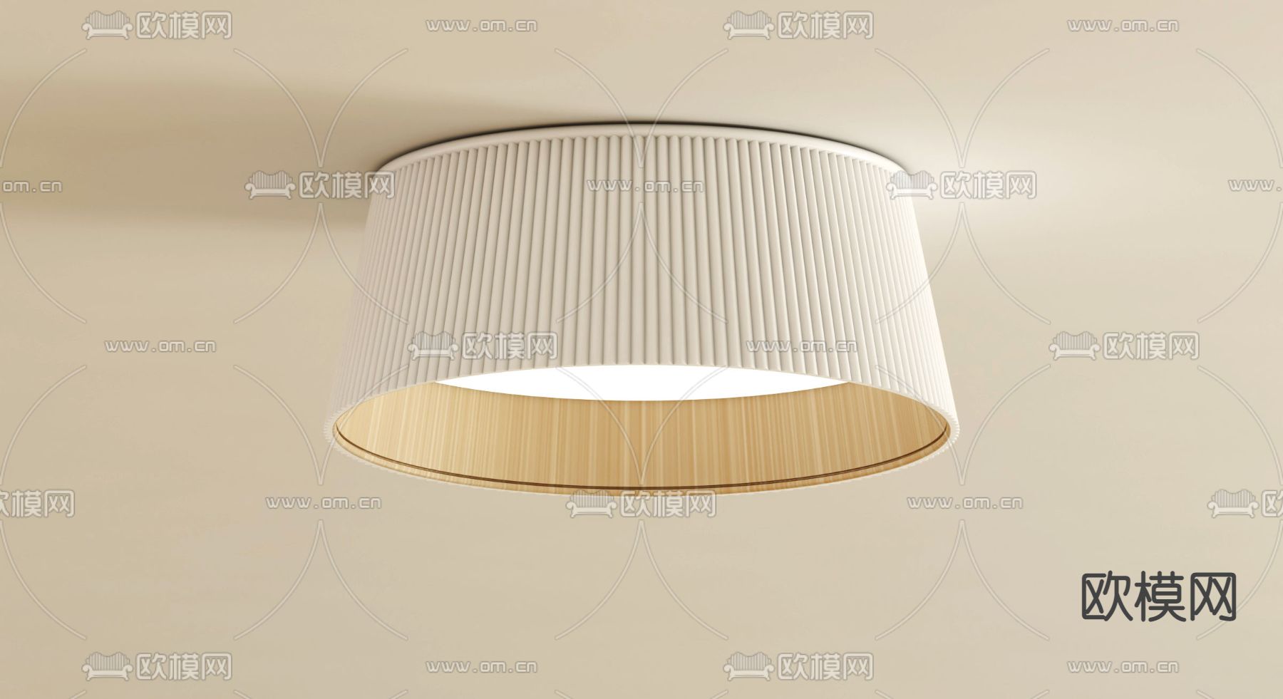 现代简约吸顶灯su模型下载（渲染图1）
