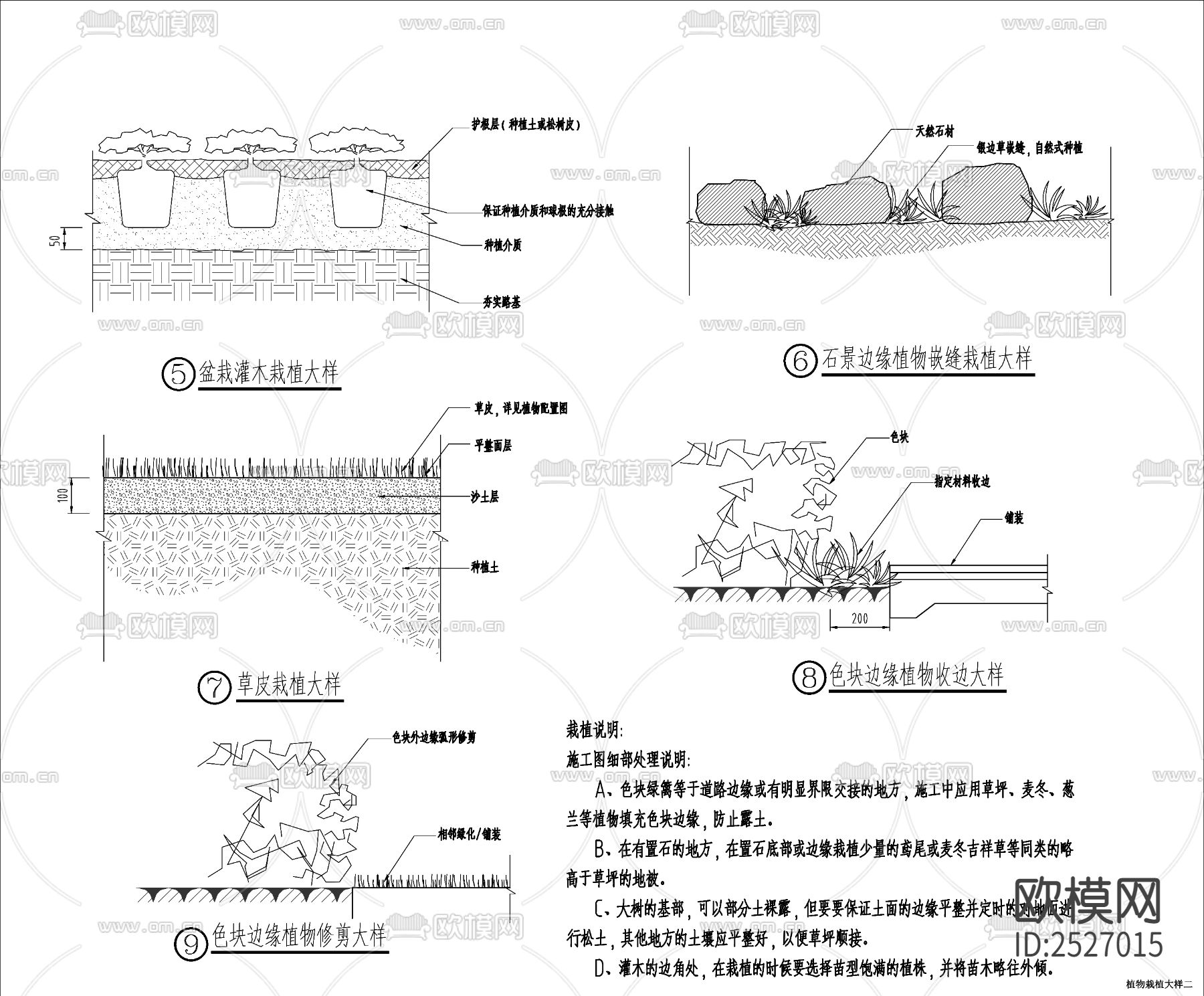 植物种植CAD节点大样下载（渲染图2）