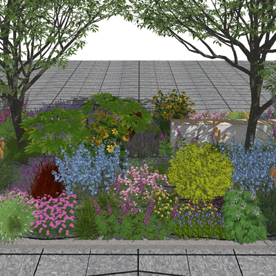  现代花卉 植物su模型 