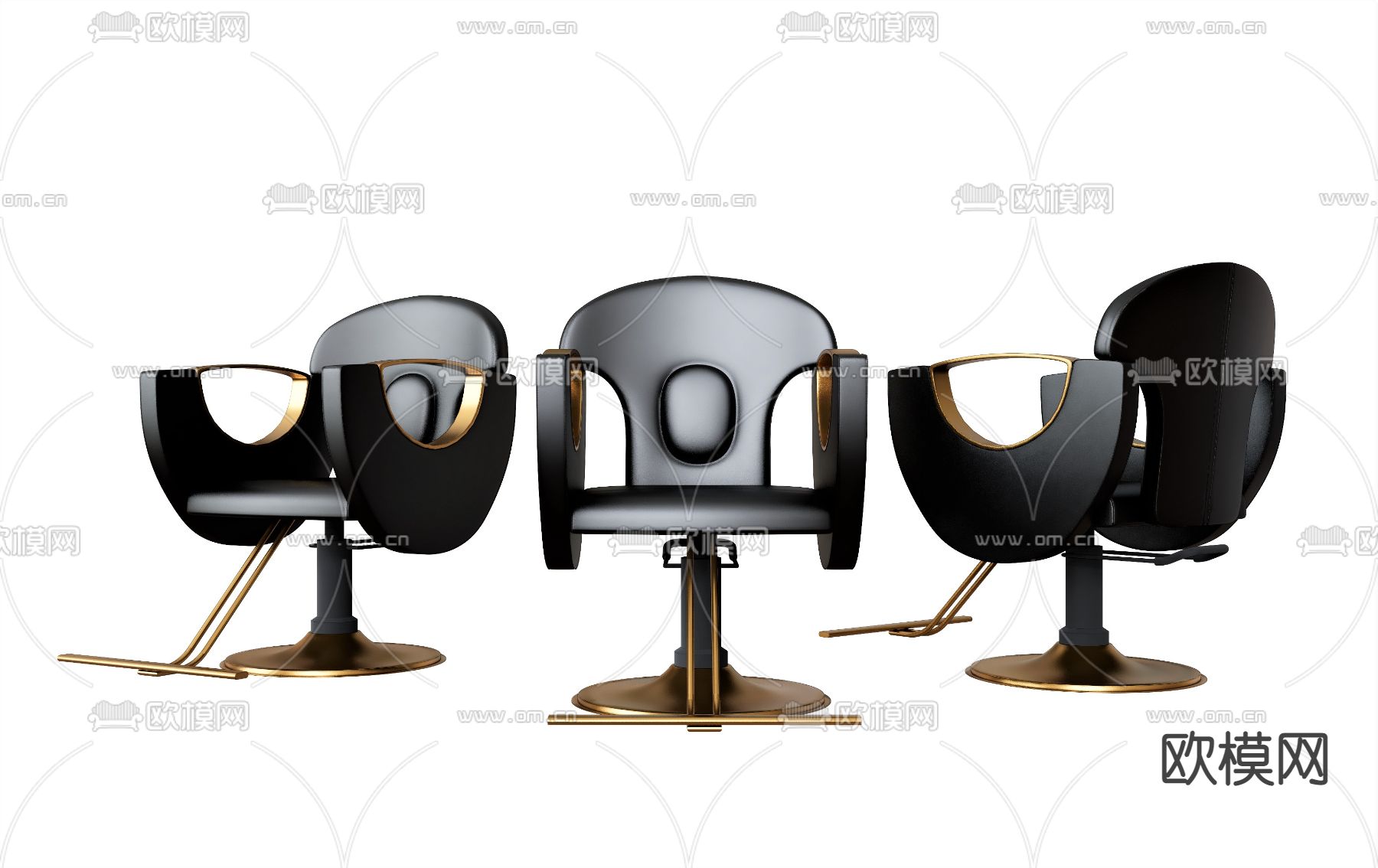 剪发椅子 理发椅su模型下载（渲染图1）