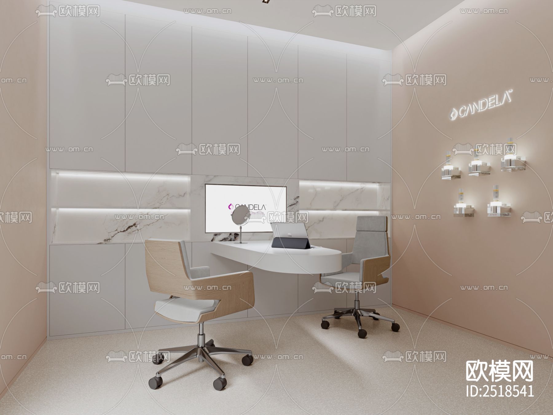 医疗美容院CAD施工图下载（渲染图6）