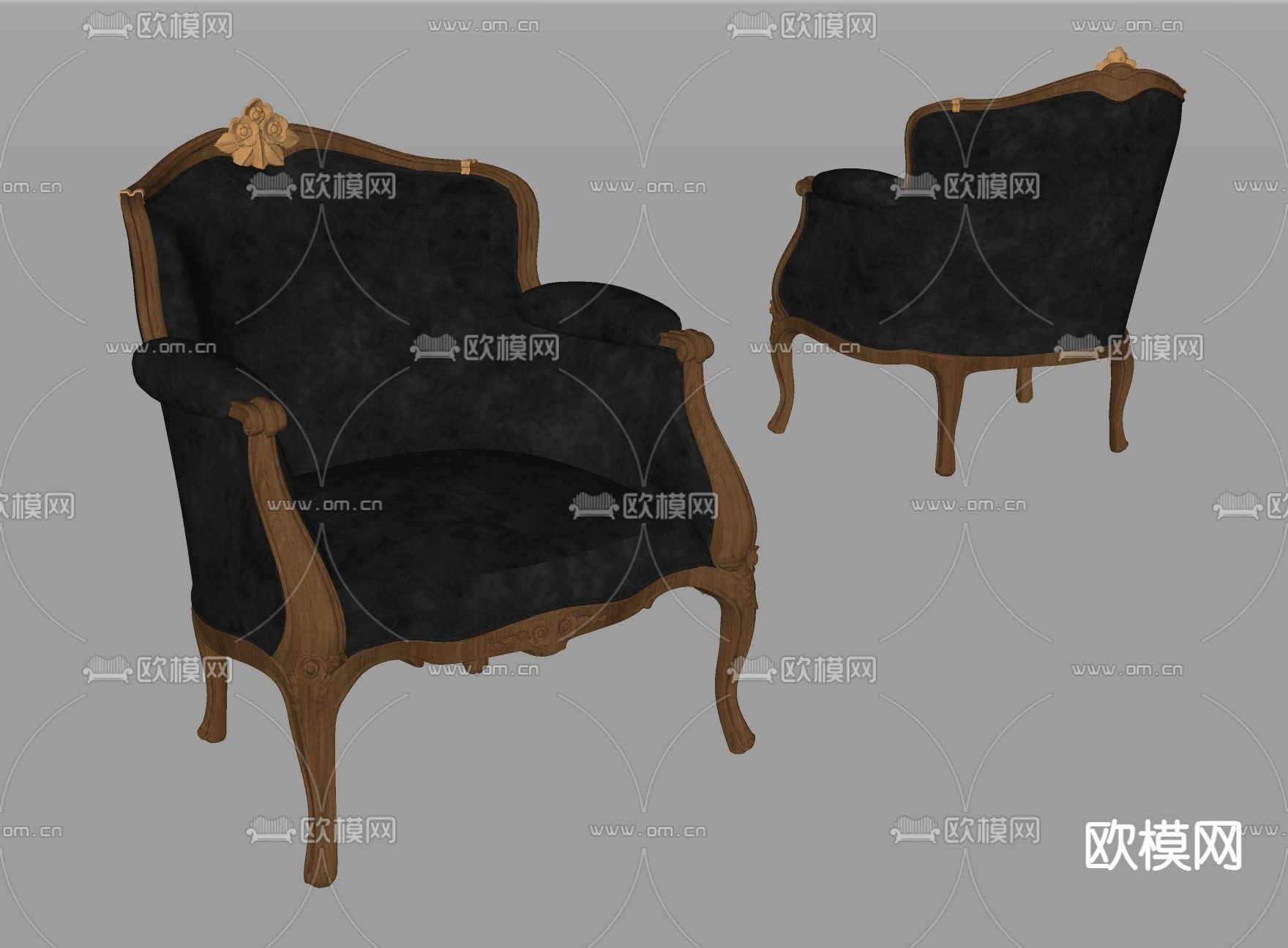 北欧单人沙发su模型下载（渲染图2）