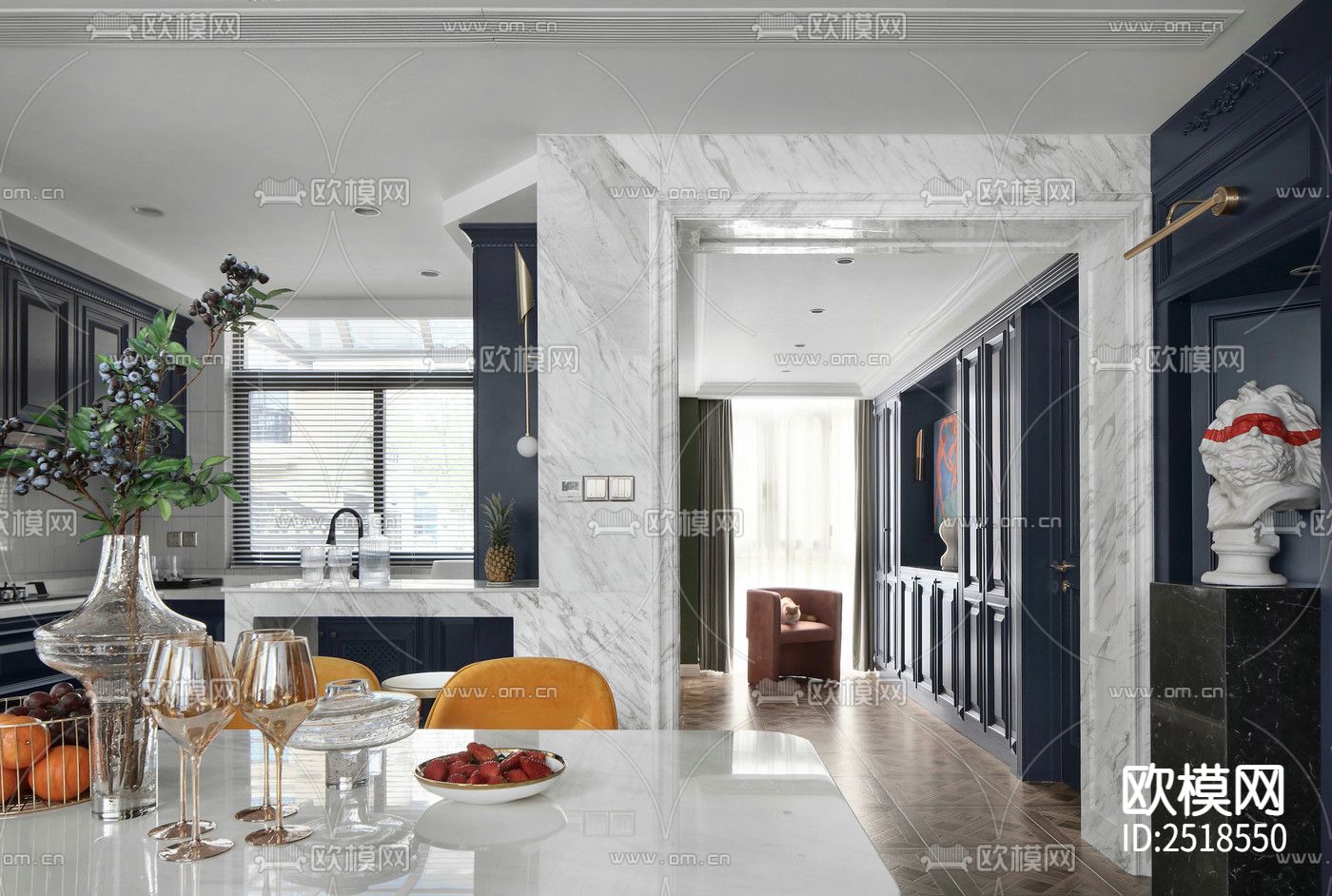 平层CAD施工图下载（渲染图2）