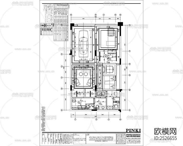 美式家裝大平層CAD施工圖下載(渲染圖1)
