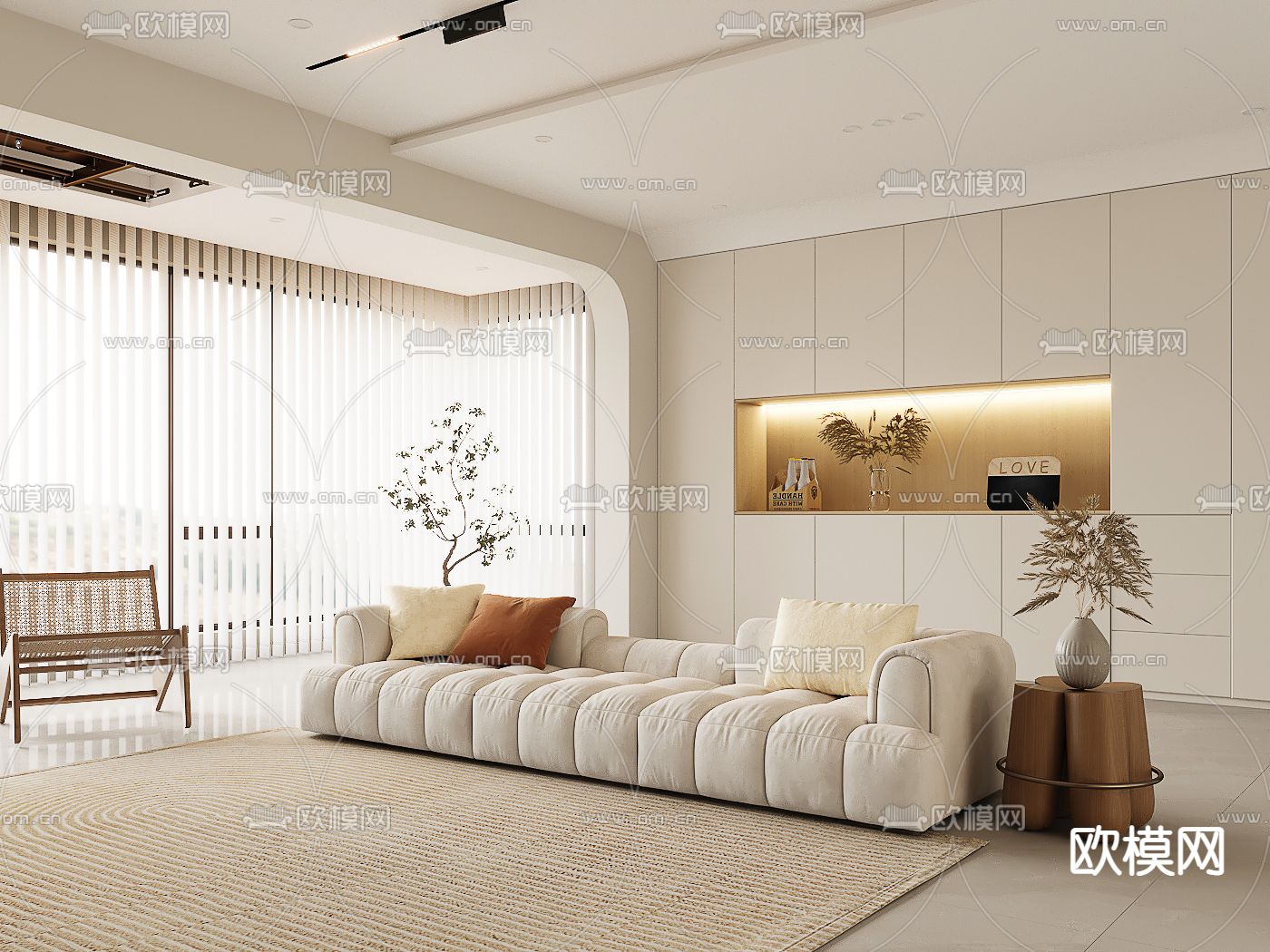 白色沙发 软体沙发3d模型下载