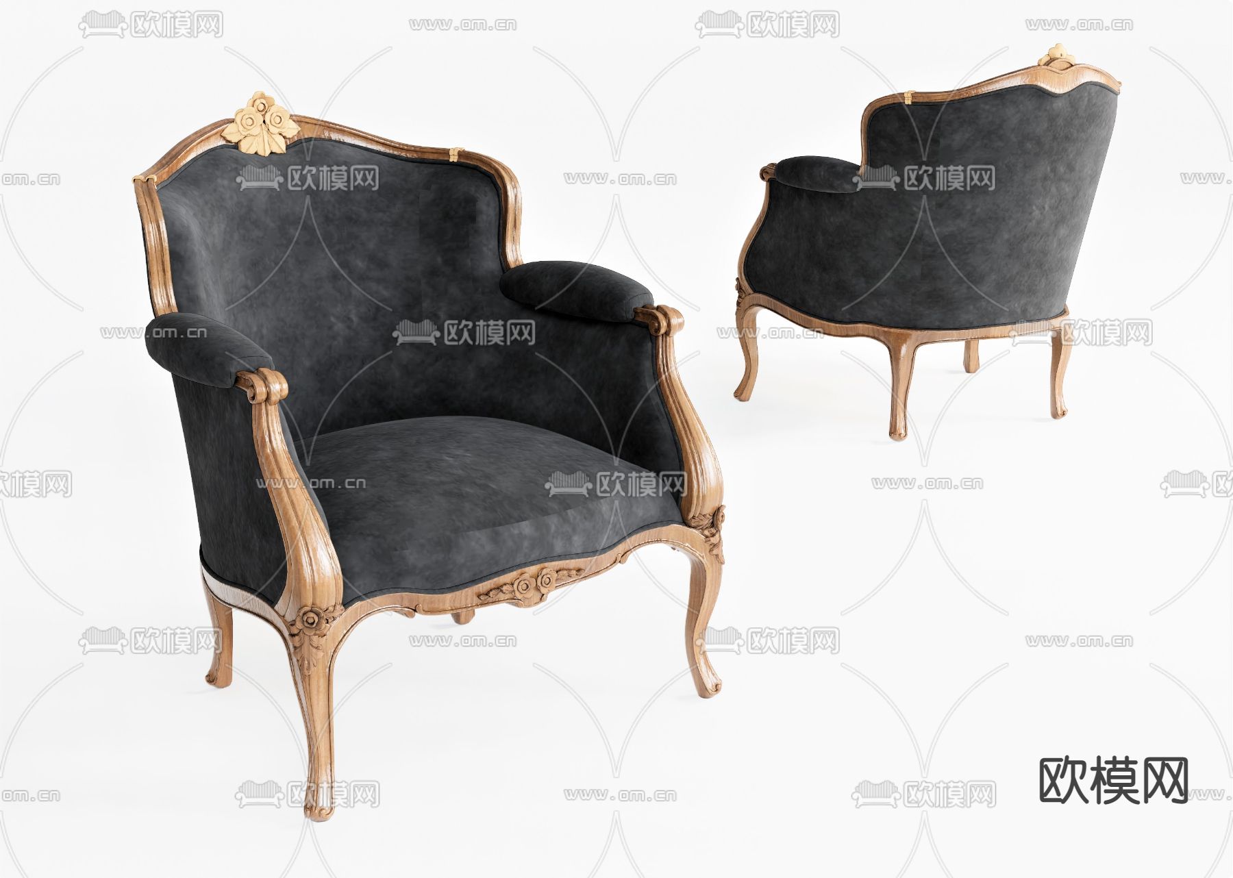 北欧单人沙发su模型下载（渲染图1）