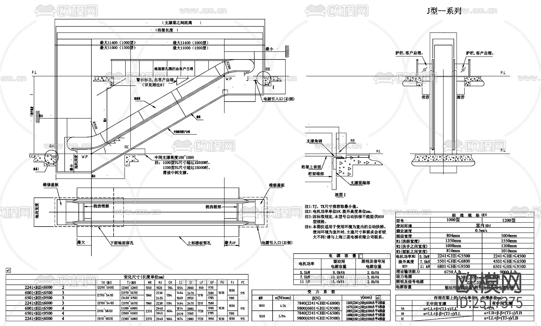 商场自动扶梯斜梯自动滚梯节点大样下载（渲染图3）