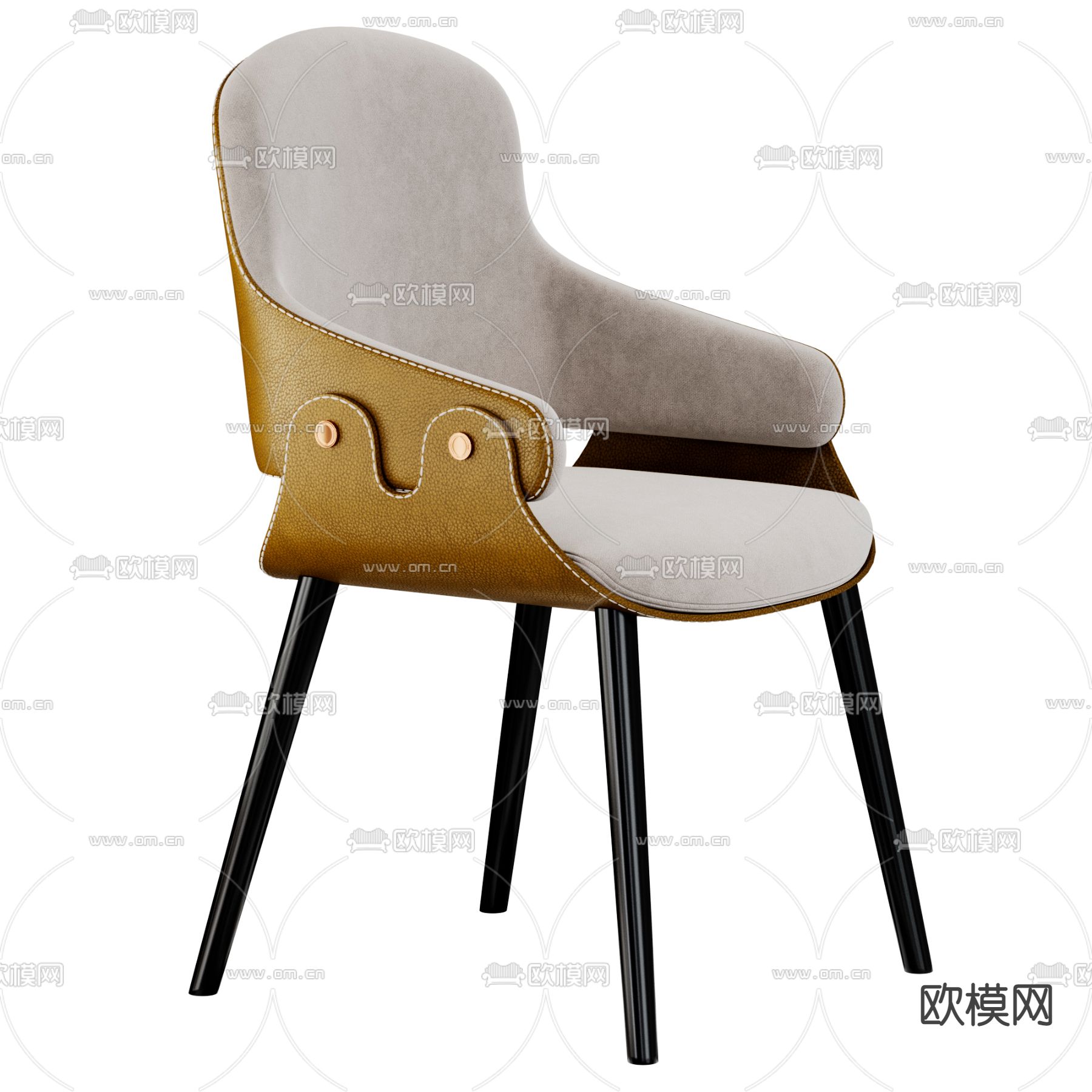 单椅子 餐椅3d模型下载（渲染图4）