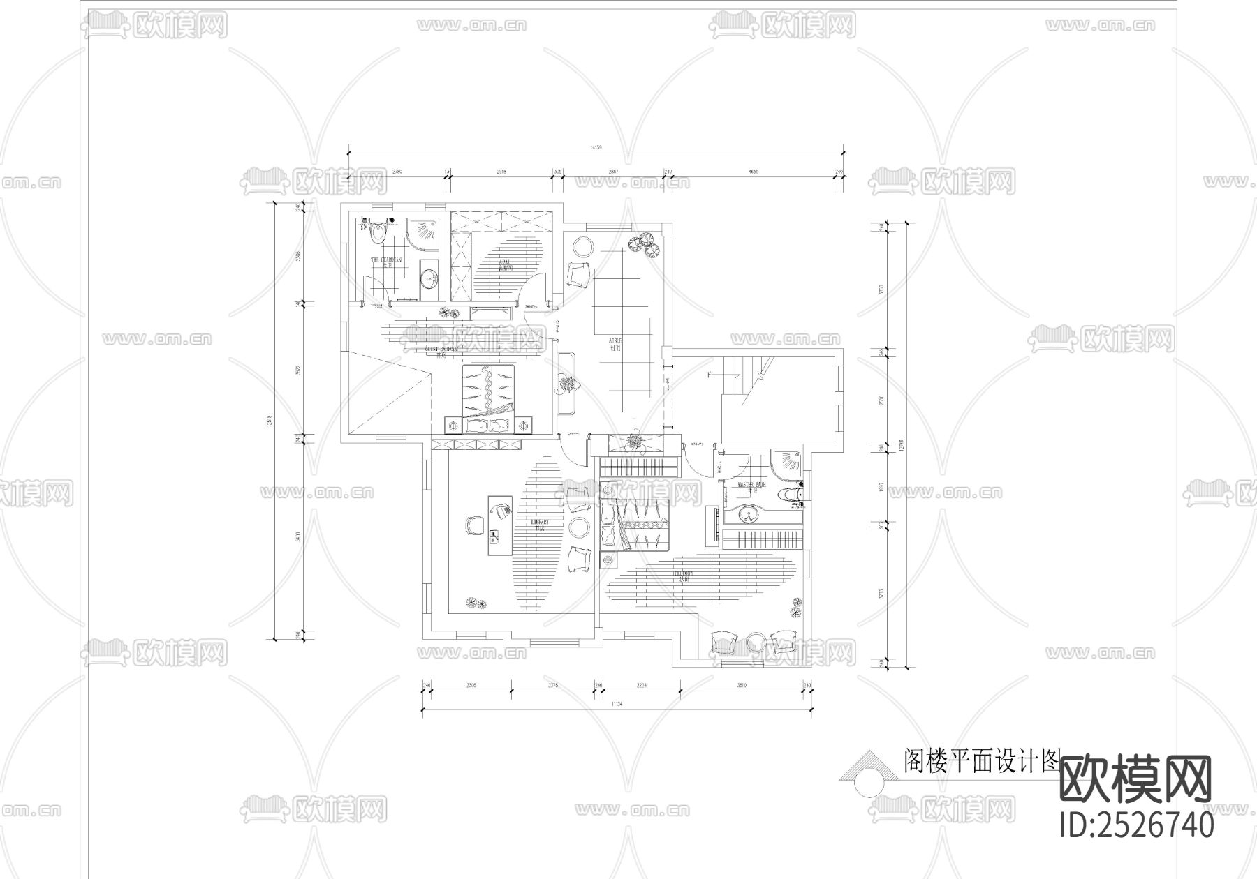 普罗旺斯别墅CAD施工图下载（渲染图4）