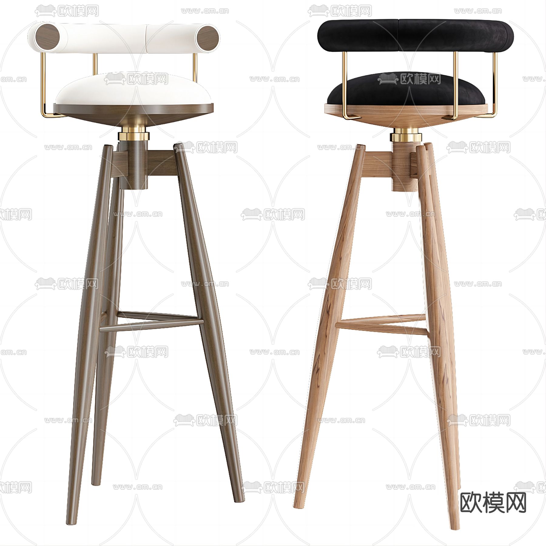 轻奢吧椅3d模型下载