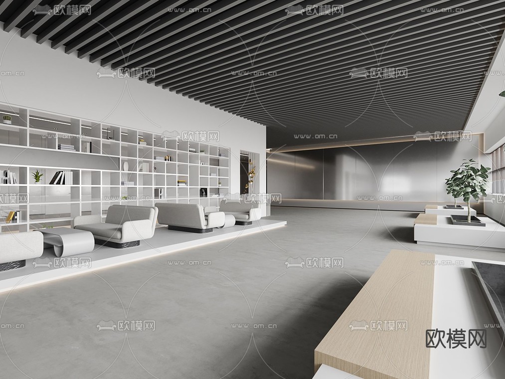 办公大厅 服务大厅 政府大厅3d模型下载_ID13036199_3dmax免费模型-欧模网