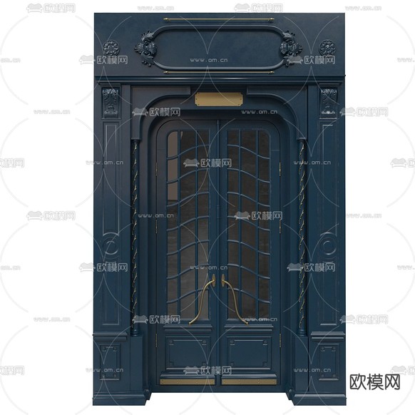欧式古典大门 商铺门3d模型下载