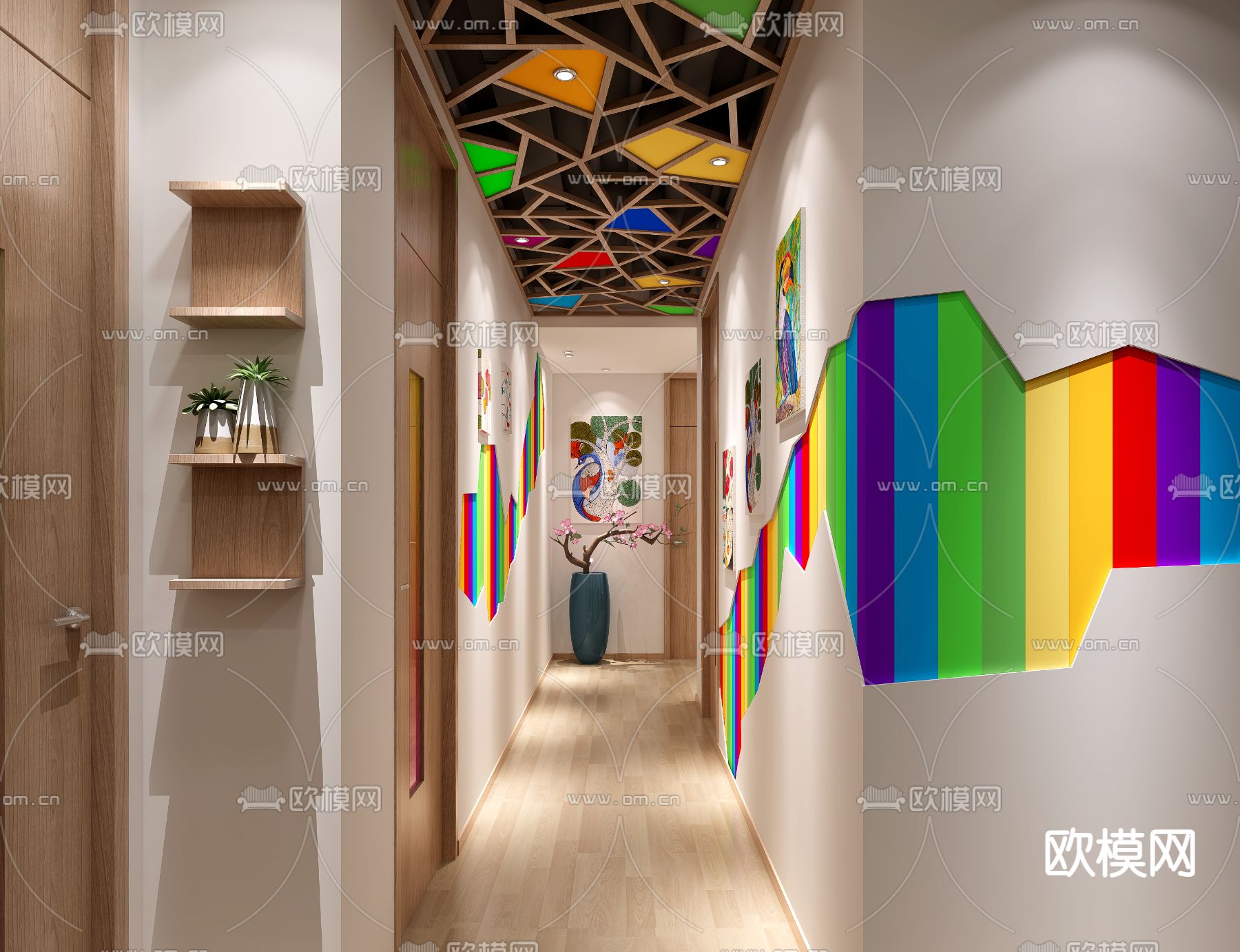 幼儿园绘画教室免费3d模型下载（渲染图3）